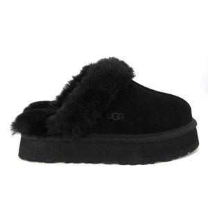 UGG DISQUETE WOMEN'S PLATFORM SLIPPERS IN BLACK SZ 8